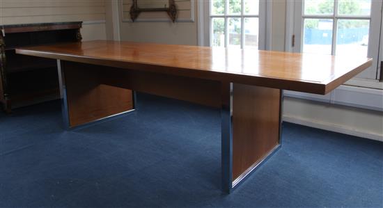 A modern Italian Delvera satinwood and chrome centre table(-)